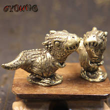 Copper Anicent Animal Tyrannosaurus Rex Statue Car Decoration Craft Home Decor Accessories Retro Brass Dinosaur Miniature Figure 2024 - buy cheap