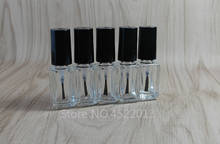 Botella de cristal transparente para esmalte de uñas, envase vacío con tapa, cepillo, cosméticos, 4ml, 10/20/50 unids/lote 2024 - compra barato
