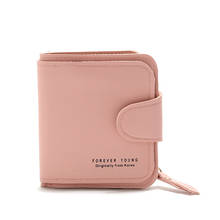 Fashion Small Female Purse Short Purse Lady Letter Snap Fastener Zipper Short Clutch Wallet Solid Vintage Matte Portefeuille Fem 2024 - buy cheap