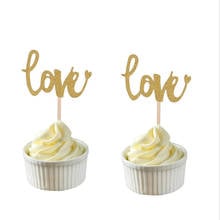 Wedding Decoration 10pcs Love Cake Topper  Birthdaty Party Decor Baby Shower Bridal Shower DIY Baking Cake Decorations Tools 2024 - buy cheap