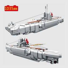 Bloques de construcción para niños, juguete de ladrillos para armar submarino U48 de la Segunda Guerra Mundial, serie militar, ideal para regalo de Navidad 2024 - compra barato