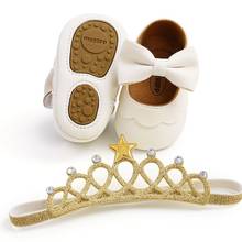 Baby Girls PU Princess Shoes Baptism Gifts Lovely Shoes Toddler Kids Prewalker Autumn White Booties 2024 - compre barato