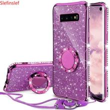 Caso de diamante para samsung galaxy s10 plus s10e s7 borda s8 s9 nota 10 9 capa para samsung s20 a6 a8 plus a7 2018 glitter caso 2024 - compre barato