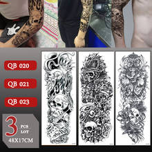 3 шт./лот, большой рукав, водонепроницаемый, Временные татуировки, наклейки, поддельные татуировки, полная рука для мужчин и женщин, большой размер, стикер на руку 2024 - купить недорого
