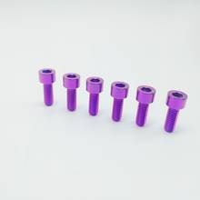 Cyclingman Purple Titanium Bolts Ti Screws Allen Head M6x16mm 6pcs/LOT 2024 - buy cheap