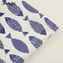 Booksew Home Textile Cotton Linen Fabric Fish Design Sewing Material Tissu Tablecloth Pillow Bag Curtain Cushion Zakka CM 2024 - купить недорого