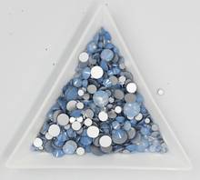 Blue Opal Glass 3D Nail Art Decorations ss3 ss4 ss5 ss6 ss8 ss10 ss12 ss16 ss20 ss30 ss34 Crystal Nails Non HotFix Rhinestones 2024 - buy cheap