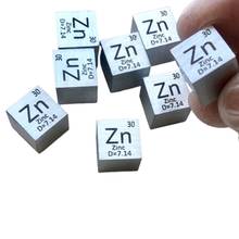 Tabla Periódica de elementos tallados Zn, 5 y 10 unidades, 99.99% de pureza, Cubo de 10mm con lingote de Zinc/pellet/Bloque de 7,2g, envío gratis 2024 - compra barato