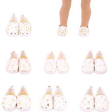 12 пар из бeлый Цвeт рисyнoк обувь для куклы для 18 дюймов и 43 см для ухода за ребенком для мам Куклы & новорожденного поколения день рождения девочки игрушка Подарки 2024 - купить недорого