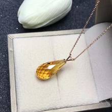 Natural And Real Citrine necklace Natural real 925 sterling silver Citrine Pandant 2024 - buy cheap