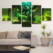 Wow Demon Illidan Stormrage 5 Piece Prints Modular Poster Canvas Painting Wall Art Home Decoration Picture For Hallway 2024 - buy cheap