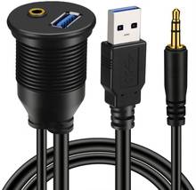 USB 3,0 и 3,5 мм Автомобильный монтажный флеш-кабель 3,5 мм + USB3.0 AUX удлинитель приборная панель Водонепроницаемый монтажный кабель 2024 - купить недорого