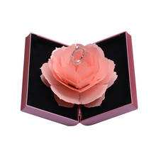 Новинка модные элегантные кольца с объемным рисунком радостная красная коробка обручальный чехол для свадьбы роза цветок подарок для любимой ювелирный дисплей держатель для хранения 2024 - купить недорого