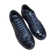 Shenzhen dae crocodilo sapatos novos lazer cor pura sapatos masculinos respirável desgastar-oposição de borracha sola maré sapatos masculinos 2024 - compre barato