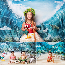 Фон для фотосъемки новорожденных с пляжным сёрфингом, летний баннер, декорация, реквизит для детского портрета на день рождения, Детская душевая студия 2024 - купить недорого