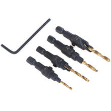 4pcs Countersink Drill Woodworking Drill Bit Set Drilling Pilot Holes For Screw Sizes 6 #8 #10 #12 2024 - buy cheap