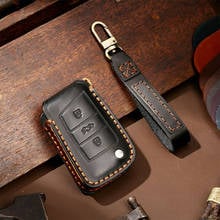 Leather Car Key Case Fob Cover Skin For Volkswagen VW Polo golf 7 MK7 FOR Skoda Octavia Kodiaq Karoq FOR SEAT Ateca Leon 2024 - buy cheap