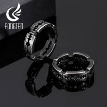 Fongten-anillo con forma de hoja de estilo gótico para hombre, acero inoxidable negro, Vintage, Vikingo, Hippie, grande, joyería 2020 2024 - compra barato