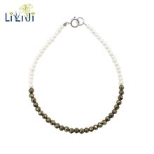 Lily Jewelry Tiny Real Freshwater Pearl,Pyrite 925 Sterling Silver Shining Bracelet Fashion Jewelry for Women Dropshipping 2024 - buy cheap