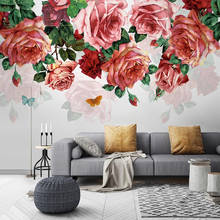 Custom Photo Modern Hand Painted Rose Flower Mural Wallpaper Romantic Pastoral Living Room Sofa Bedroom Decoration Wall Painting 2024 - buy cheap