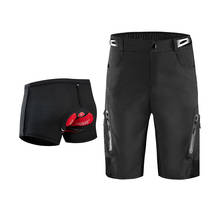 Pantalones cortos de ciclismo para hombre, ropa interior acolchada de Gel 3D para bicicleta de montaña, para descenso, senderismo, motocicleta, color negro/verde 2024 - compra barato