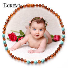 DOREMI Natural Stone Baltic Amber Necklace for Baby Turquoises Ambers Beads(Cognac) Necklace Bracelet Amber Jewelry for Kid 2024 - buy cheap