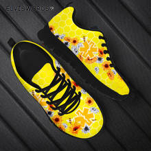 ELVISWORDS Nurse Sunflower Bee EMT Printed Fashionable Walking Shoes for Ladies Leisure Women's Air Mesh Sneakers Flats Shoes 2024 - buy cheap