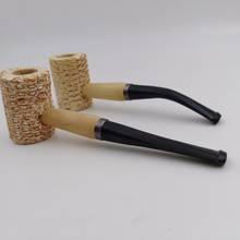 New 1pcs Original corn cob tobacco pipe smoke cigarette Holder filter Smoking Pipe Straight & Bent Style Men's Gadget L Size 2024 - buy cheap