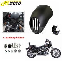 Motorcycle Head Light Mask Headlight Fairing Prison Grill Cover Front Cowl Fork Mount For Harley Sportster Dyna XL 883 1200 FXR 2024 - buy cheap