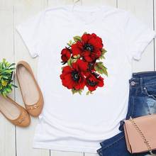 Women Graphic Watercolor Clothing 2021 Flower Floral Summer Short Sleeve Fashion Print Female Clothes Tops Tees Tshirt T-Shirt 2024 - buy cheap