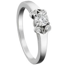 14K Au585 White Gold Ring Women Wedding Anniversary Engagement Party Ring 4 Claw Round Moissanite Diamond Elegant Trendy Cute 2024 - buy cheap
