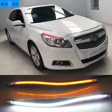 LED Eyebrow Daytime Running Light DRL With Yellow Turn Signal Light For Chevrolet Malibu 2012 2013 2014 2015 2024 - buy cheap