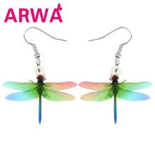 ARWA Acrylic Charm Dragonfly Earrings Print Long Lovely Insect Animal Dangle Drop For Women Girl Kid Fashion Gift Summer Jewelry 2024 - buy cheap