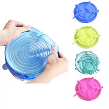 6Pcs Silicone Stretch Lids Reusable Food Packaging Fresh-keeping Cover Bowl Pot Microwave Lid Dish Cover Kitchen Accessories 2024 - buy cheap