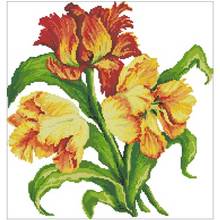 Tulips blooming in spring patterns Counted Cross Stitch 11CT 14CT 18CT DIY Chinese  Cross Stitch Kits Embroidery Needlework Sets 2024 - buy cheap