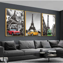 Lienzo de decoración Canva para dormitorio y sala de estar, póster moderno de paisaje de ciudad, torre de París, decoración artística 2024 - compra barato