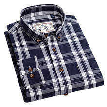 Aoliwen Brand 2021 men fashion casual long sleeve 100%cotton plaid shirt high quality Comfortable Spring and Autumn Men's Tops 2024 - buy cheap