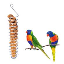 Alimentador de pássaros em aço inoxidável, papagaio alimentador de frutas, suporte, cesta para fornecimento, equipamento de alimentação, dispositivo de gaiola de pássaros, brinquedo de treinamento 2024 - compre barato