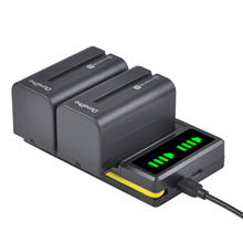 5200mAH NP-F750 NP-F770  Li-ion Camera Battery + LED USB Dual Charger for Sony NP F970 F960 F550 F570 QM91D CCD-RV100 TRU47E 2024 - купить недорого