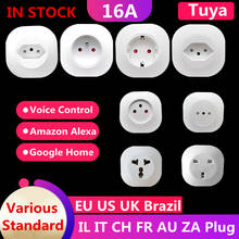 WiFi Smart Plug EU Brazil Israel Adaptor Wireless Remote Voice Control Power Monitor Outlet Timer Socket for Alexa Google Home 2024 - buy cheap