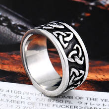 Anillo Vintage de pirata vikingo para hombre, joyería de acero inoxidable, regalo de cumpleaños, patrón Triangular, descrédito 2024 - compra barato