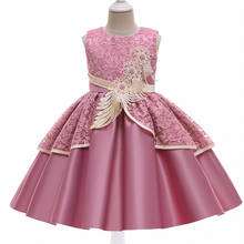 Eid Children's Dress 2021 Summer New Little Girls Princess Dress For Girls Banquet Evening Dresses Kids Bowknot Applique Dresses 2024 - buy cheap