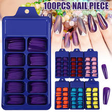 100pcs Professional Nails Candy Color Ballet Nails Long Acrylic Nail Tips 10 Size Press On Nails With Box Fake Nails Nail Art 2024 - buy cheap