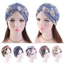 Women Floral Print Hat Muslim Hijab Chemo Cancer Cap Islamic Hair Loss Hat Head Scarf Turban Satin Liner Inner Cap Arab Fashion 2024 - buy cheap