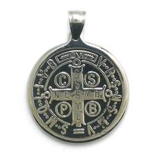 18g CSPB CSSML NDSMD Catholic Church Saint Benedict of Nursia Christianity Jesus Exorcism 316L Stainless Steel Cross Pendant 2024 - buy cheap