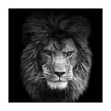 Arte de parede preta e branca impressões em telas, pintura de animais, poster de leão, imagens para decoração de sala de estar, cabeça de leão, nórdico 2024 - compre barato