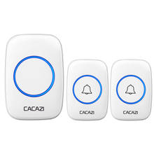 CACAZI Waterproof Wireless Doorbell DC Battery-operated 60 Chimes 5 Volume Home Cordless Door Bell 1 2 Button 1 2 3 Receiver 2024 - buy cheap