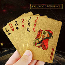 Poker Cards Game 24K Gold Playing Cards Deck Gold Foil Magic Poker Set PVC Plastic Magic Card Waterproof Cards Family Table Game 2024 - compre barato