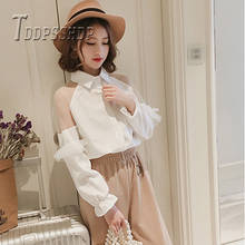 2019 New Arrive Lantern Sleeve Women Blouse Transparent Sleeve Sweet Female Blouses 2024 - buy cheap