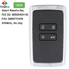 KEYECU OEM Smart Remote Car Key Fob 4 Buttons 434MHz 4A Chip for Renault Megane4 Talisman Espace 5 Kadjar 2016 2017 2018 2019 2024 - buy cheap